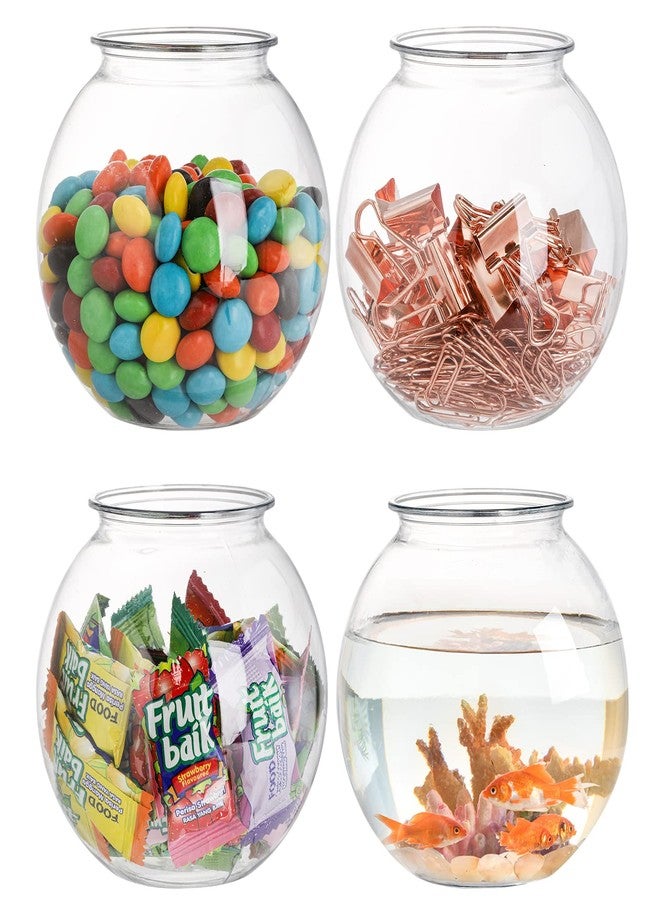 Okllen 12 Pack Plastic Ivy Bowls, 16 Oz Round Fish Bowl Unbreakable Vases Bowls for Home Decor, Carnival Games, Candy, Party Favors, Centerpiece, BPA Free, Clear - Image 4